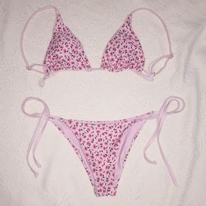 Pink floral bikini
